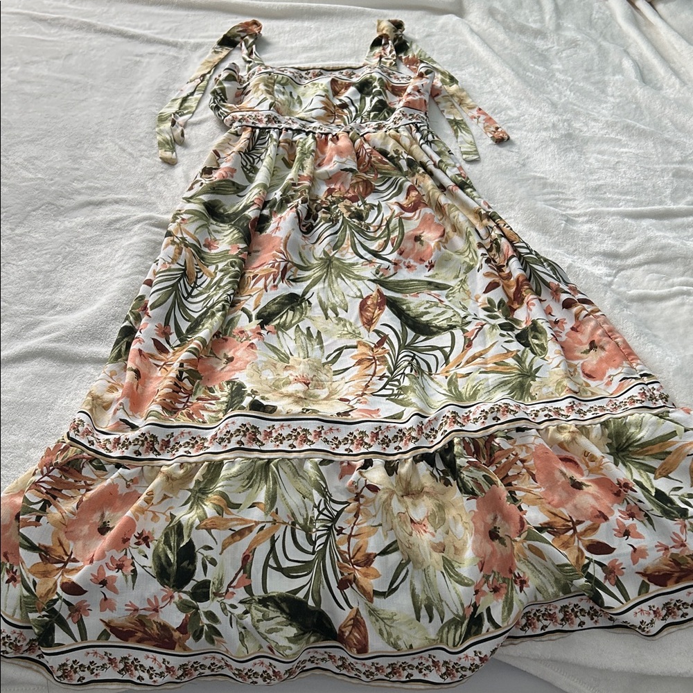 Joie Floral Green and Pink Maxi Dress - Picture 2 of 8